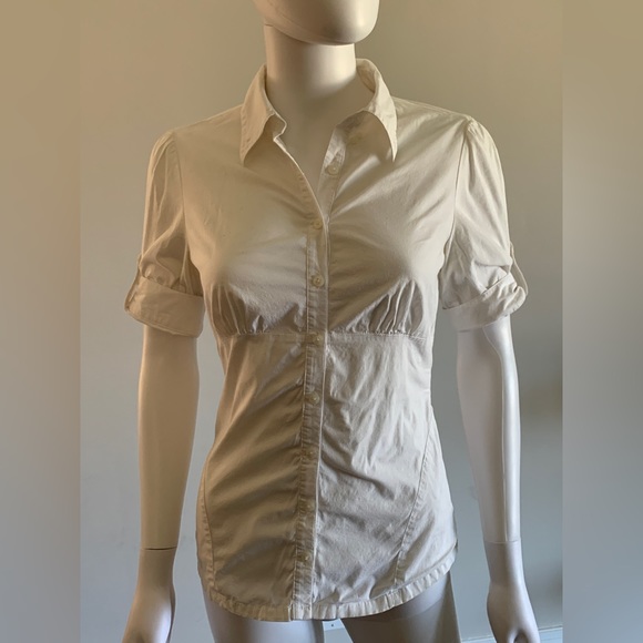 Guess Classic Button Down Top in White - Picture 2 of 5